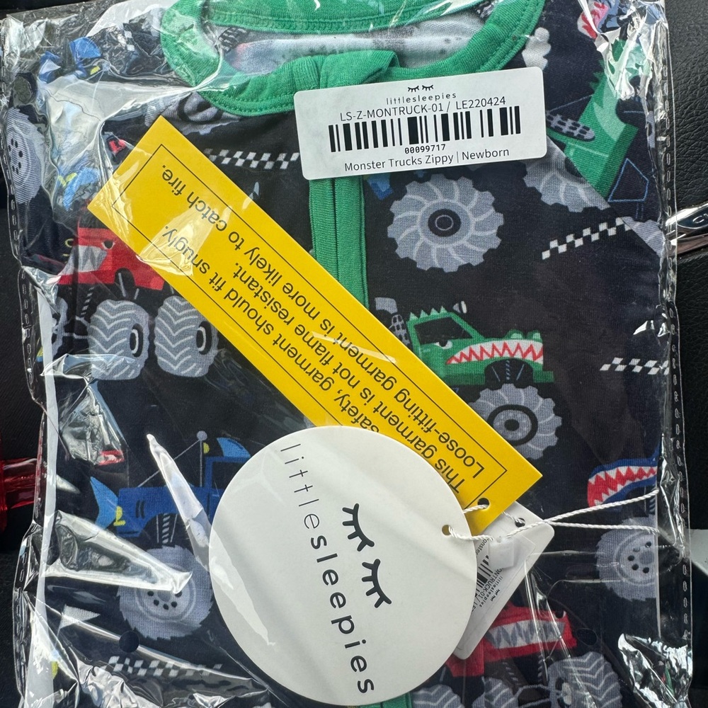 Little Sleepies Monster Trucks Pajamas - Newborn